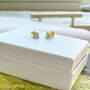 Three Point Crystal Cluster Stud Earrings, thumbnail 2 of 5