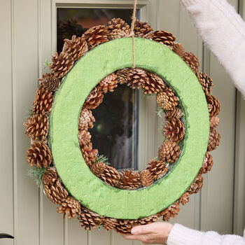 Festive Follies Deluxe Pinecone Christmas Wreath, 5 of 6