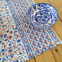 Set Of Indian Hand Block Printed Placemats, Blue, thumbnail 3 of 11