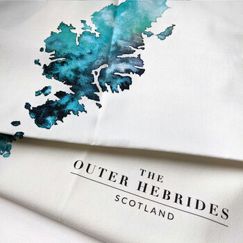 Outer Hebrides Watercolour Map Cotton Tea Towel, 2 of 8