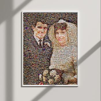 Personalised Wedding Anniversary Mosaic Portrait, 9 of 12
