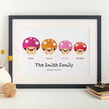 Cartoon Mushroom Family Print, 2 of 6