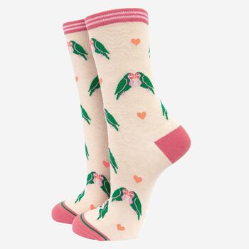 Women's Lovebird Love Heart Bamboo Socks, 2 of 4