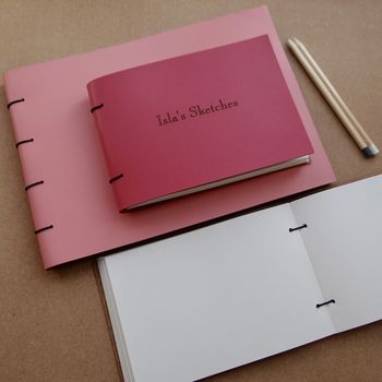 Personalised Refillable Leather Sketch Book, 4 of 10