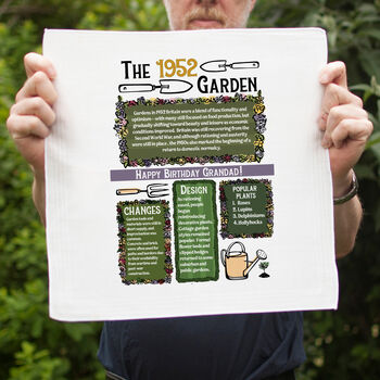 Birthday Gift For Gardeners Personalised Birth Year Handkerchief Pair, 3 of 6