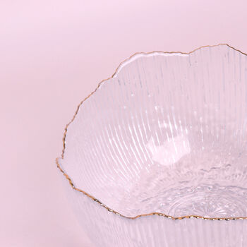 G Decor Calypso Clear Gold Rim Glass Bowls Serving Bowl, 2 of 8