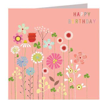 Floral Grapefruit Pink Birthday Card, 2 of 4