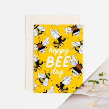 Happy Bee Day Plantable Birthday Card, 2 of 6