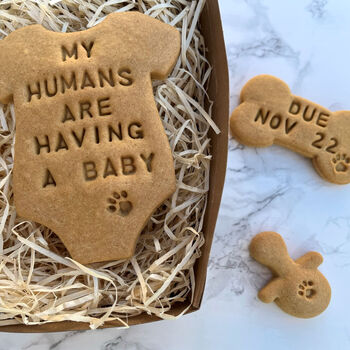 'My Humans Are Having A Baby' Dog Biscuits Baby Gift, 3 of 5