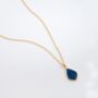Blue Druzy Crystal 18k Gold Plated Necklace, thumbnail 5 of 6