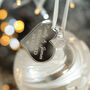 Personalised Engagement White Glass Christmas Tree Bauble, thumbnail 2 of 7