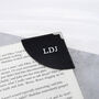 Handmade Personalised Leather Curved Corner Bookmark, thumbnail 1 of 8