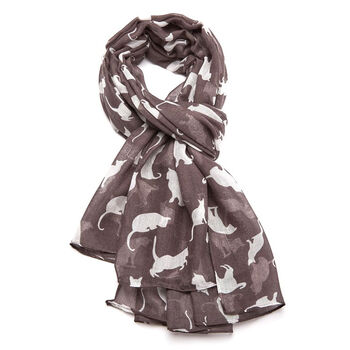 Colourful Cat Print Scarf, 6 of 10