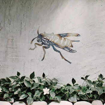 Wasp Metal Wall Art For Garden Decor And Nature Lovers, 9 of 10