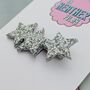 Silver Star Glitter Hair Clip / Festival Hair Accessories / Christmas And Stocking Filler Gift, thumbnail 3 of 3