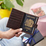 Luxury Leather Passport Holder With Hot Stamped Personalisation And/Or Engraved Message, thumbnail 3 of 7