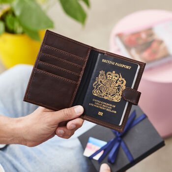 Luxury Leather Passport Holder With Hot Stamped Personalisation And/Or Engraved Message, 3 of 7