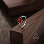Natural Red Carnelian Open Ring In Sterling Silver, thumbnail 1 of 10