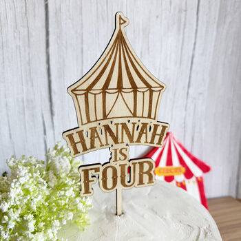 Personalised Circus Big Top Themed Birthday Cake Topper, 7 of 7
