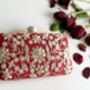 Delhi Dark Red Silk Clutch | Bridal Evening Bag | With Gift Box, thumbnail 6 of 7