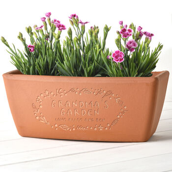 Personalised Garden Engraved Terracotta Window Pot, 2 of 6