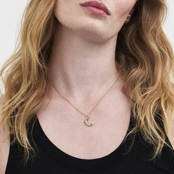 Gold Nightshade Moon Pendant Necklace, 2 of 8