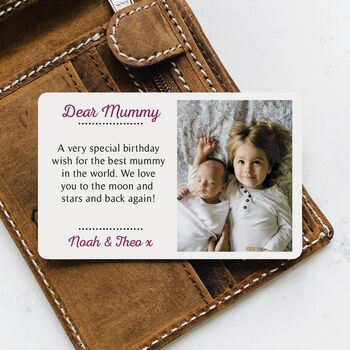 Personalised Wallet Metal Photo Card For Mummy, 5 of 9