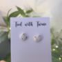 White Rainbow Specked Ceramic Cat Stud Earrings, thumbnail 7 of 7