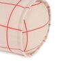 Vibes Cylinder Cushion Pink Red Grid, thumbnail 3 of 3