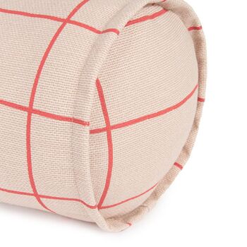 Vibes Cylinder Cushion Pink Red Grid, 3 of 3