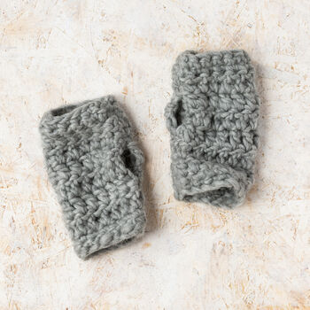 Beanie And Fingerless Gloves Crochet Kit, 10 of 11