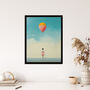 Party For One Girl With Balloon Simple Wall Art Print, thumbnail 4 of 6