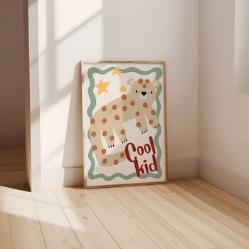 Personalised Safari Nursery Prints Set | Lion And Giraffe Wall Art, 6 of 6