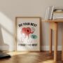 Do Your Best Forget The Rest Wall Print | Retro | Black And Cream, thumbnail 1 of 3