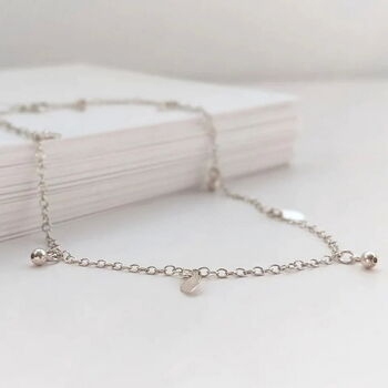 Sterling Silver Mini Charm Anklet, 5 of 9