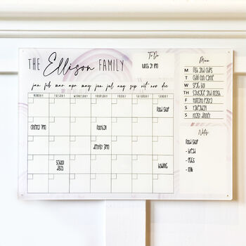 Personalised Family Acrylic Monthly Wall Calendar, 2 of 2