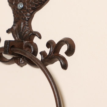 Cast Iron Country Rooster Towel Ring, 9 of 12