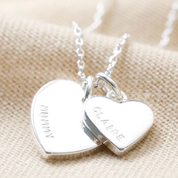 Personalised Sterling Silver Double Heart Necklace, 6 of 11