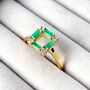 Art Deco Emerald Square Ring, thumbnail 2 of 7