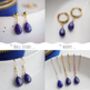 Lapis Lazuli Teardrop Stud Earrings, thumbnail 3 of 11