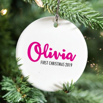 Personalised Baby's First Christmas Name Decoration, 2 of 5