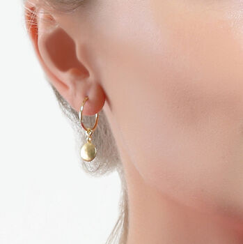 Out Of Stock Small Faceted Disc Hoops, 2 of 3