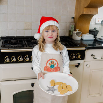 Personalised Kids Gingerbread Christmas Apron, 11 of 12