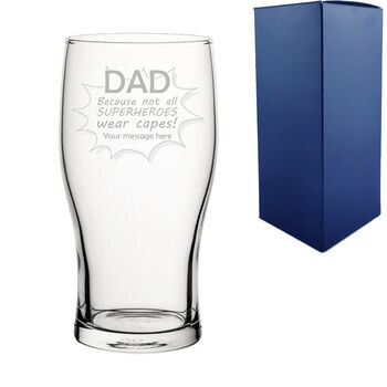 Personalised Superhero Dad Pint Glass Gift, 4 of 5