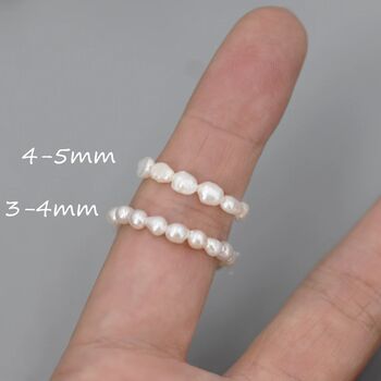 Genuine Baroque Pearl Elastic Ring, 2 of 12