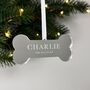 Gold Pet Dog Bone Personalised Christmas Decoration, thumbnail 5 of 6