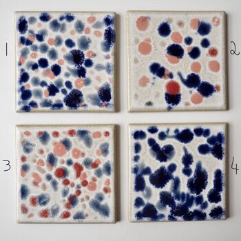 Hand Glazed Ceramic Splatter Tiles, 3 of 8