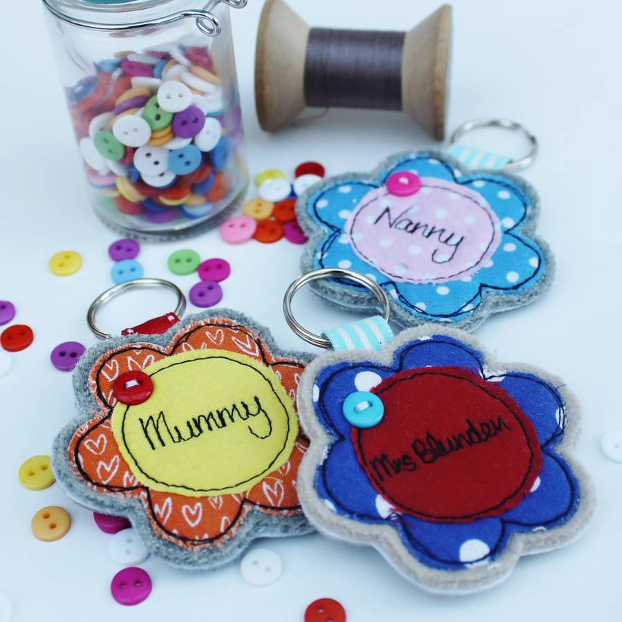 Personalised Flower Keyring By Honeypips