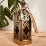 Moroccan Style Gold Glass Lantern T Light Holder, thumbnail 8 of 12