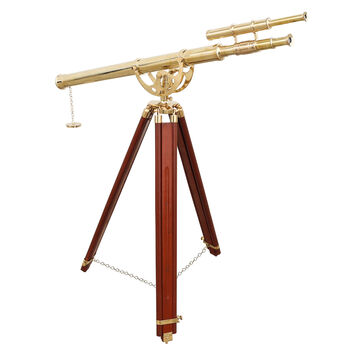 Custom 60 Inch Antique Style Brass Telescope With Tripod, 3 of 6